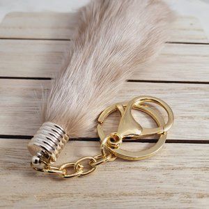 Good Luck Keychains - Fur Tail Keychain Light Brown Color.
